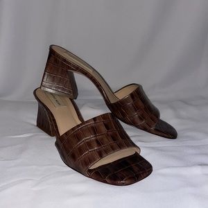 Antonio Melani Croc Block Heel Slides